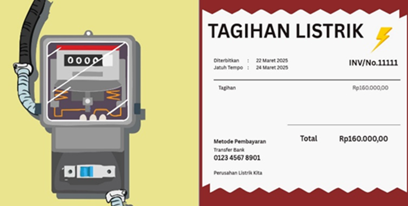 Tagihan listrik dan meteran PLN